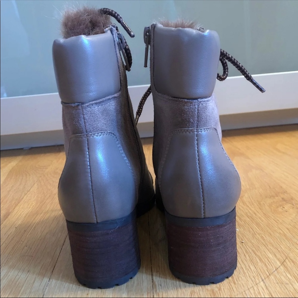 NWOT suede lace up booties - Taupe - Picture 3 of 8
